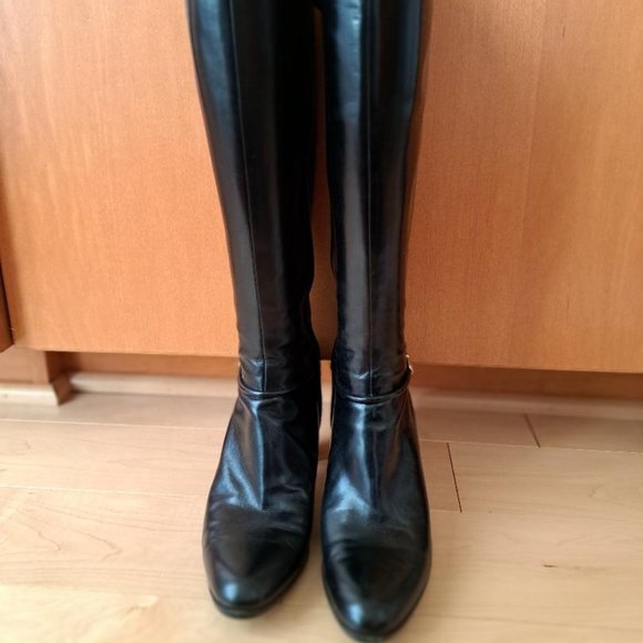 Salvatore Ferragamo Tall Leather Boots - Picture 1 of 7